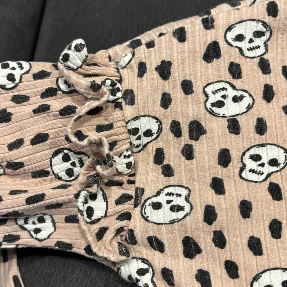 PRE OWNED GIRL'S SIZE 6 Jessica Simpson BLUSH PINK SKULL HALLOWEEN OUTFIT
